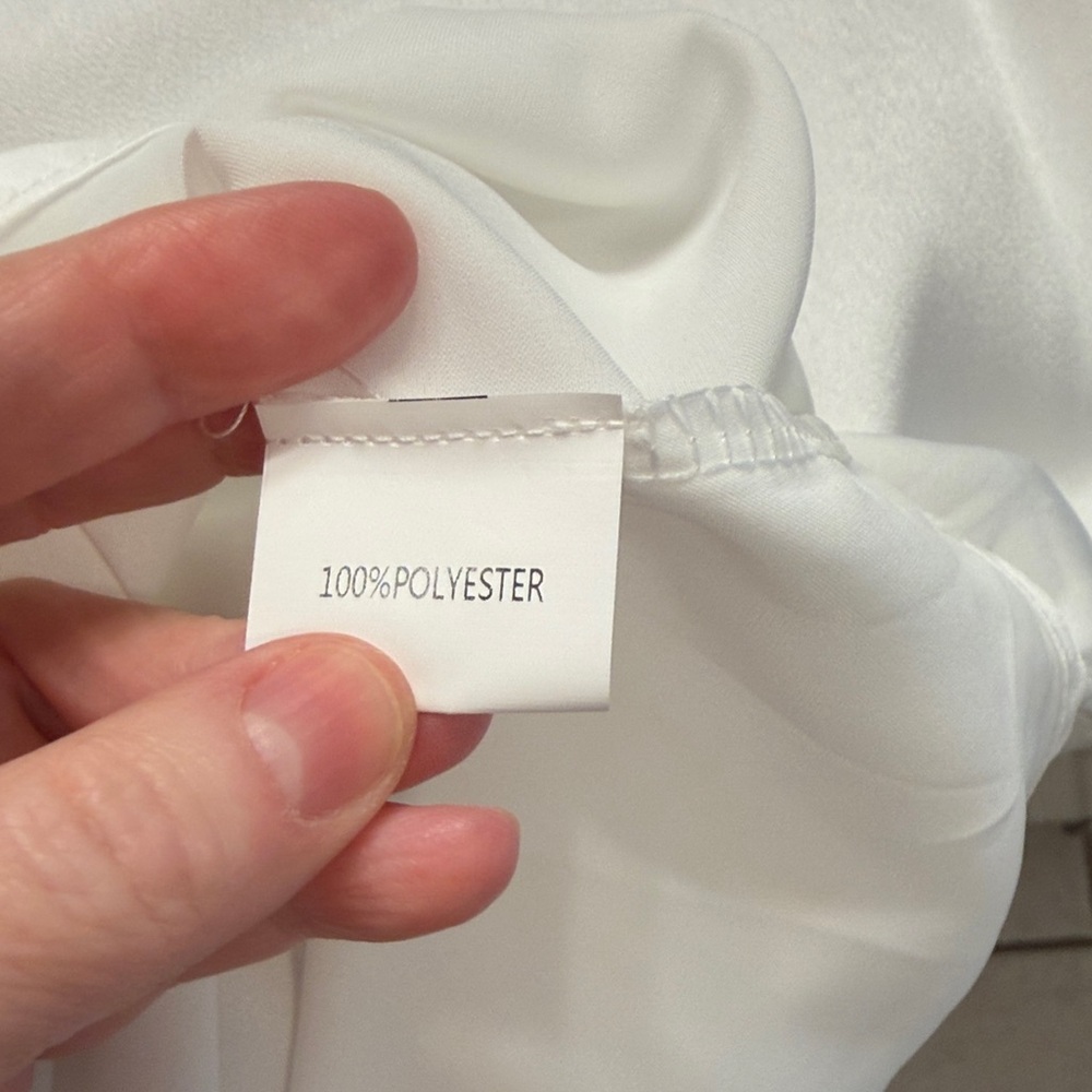 White Satin/Polyester Top - Picture 4 of 4